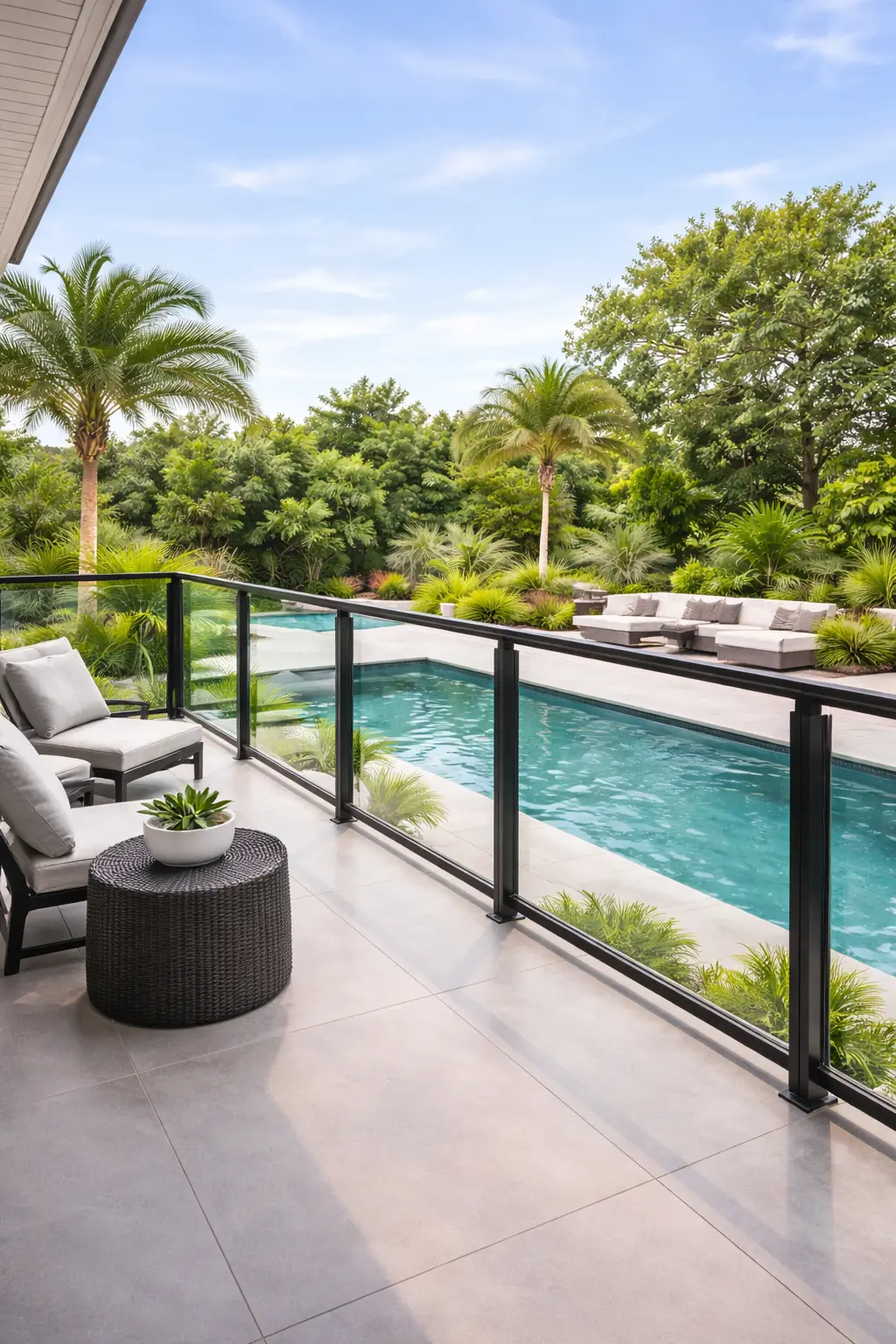 Glass railing installation for balcony and staircase by AluArmors Sonipat NCR