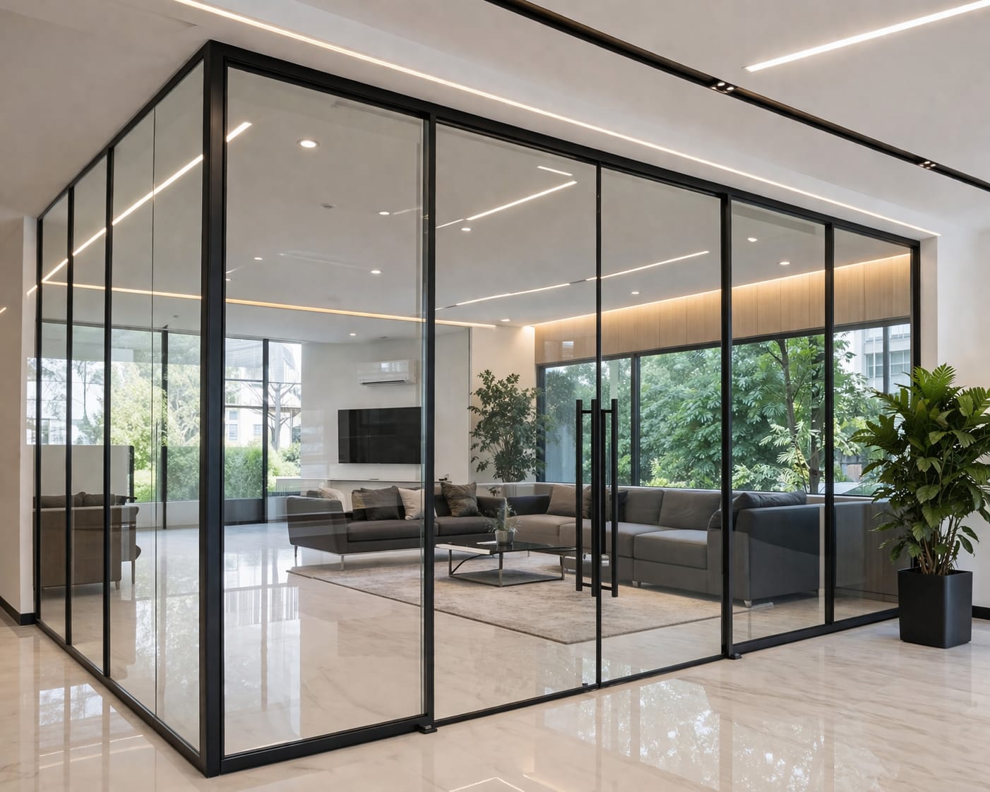 Aluminium glass partition for office in Sonipat