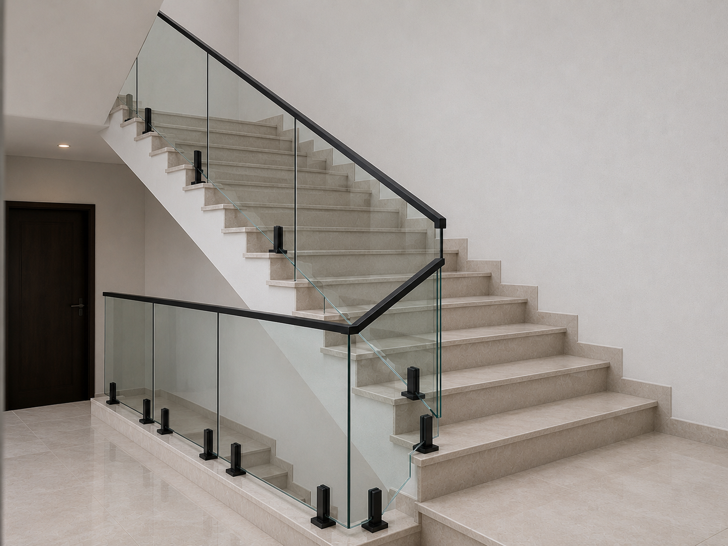 Aluminium glass staircase railing in Sonipat