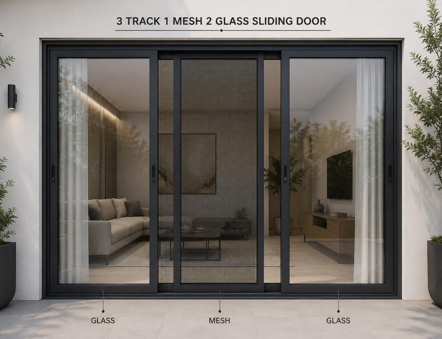 Aluminium sliding door in Sonipat