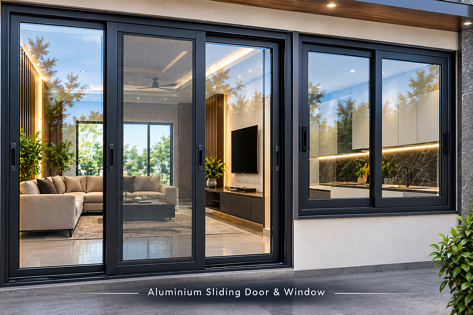Aluminium sliding doors and windows in Sonipat NCR | AluArmors