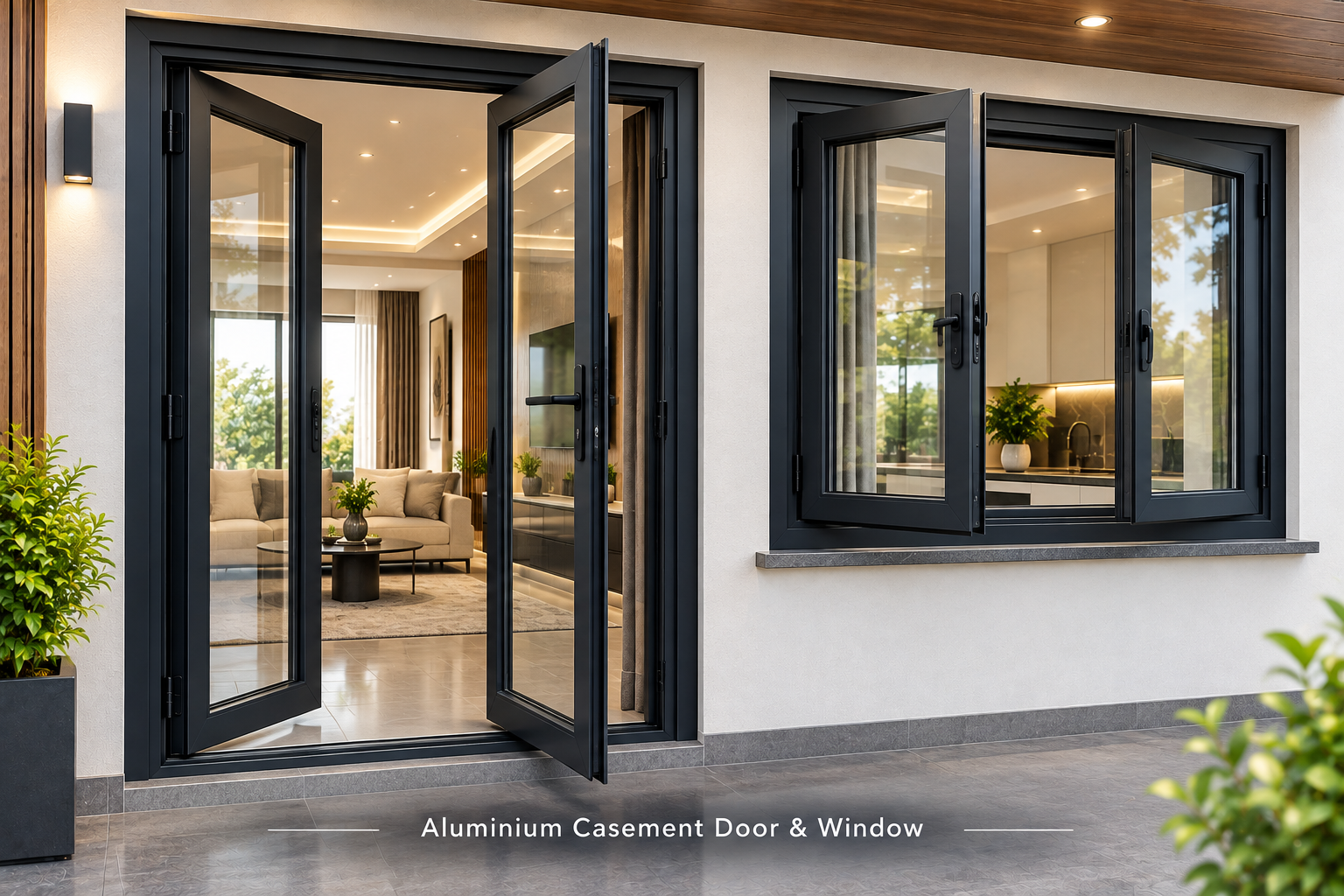 Aluminium casement doors and windows in Sonipat NCR | AluArmors
